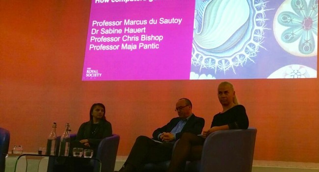 With Sabine Hauert and Chris Bishop in Royal Society in 2016